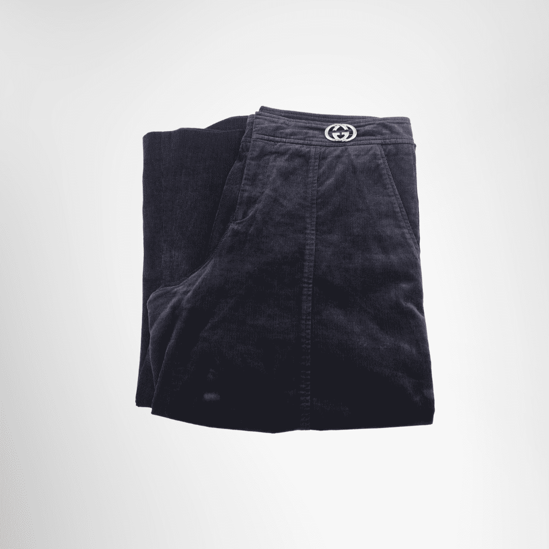Gucci Navy Blue Corduroy Flare Trousers Size 40 – Pre-Owned Luxury Apparel – Antonio & Co – Front Page