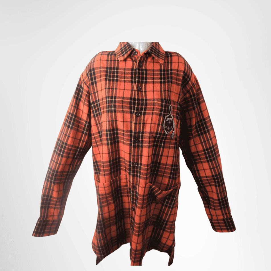 Gucci Logo Wappen Plaid Long Shirt – Size 46