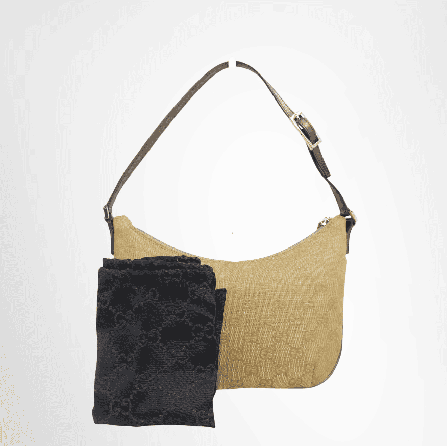 Gucci GG Gold Canvas Shoulder Bag – Gold