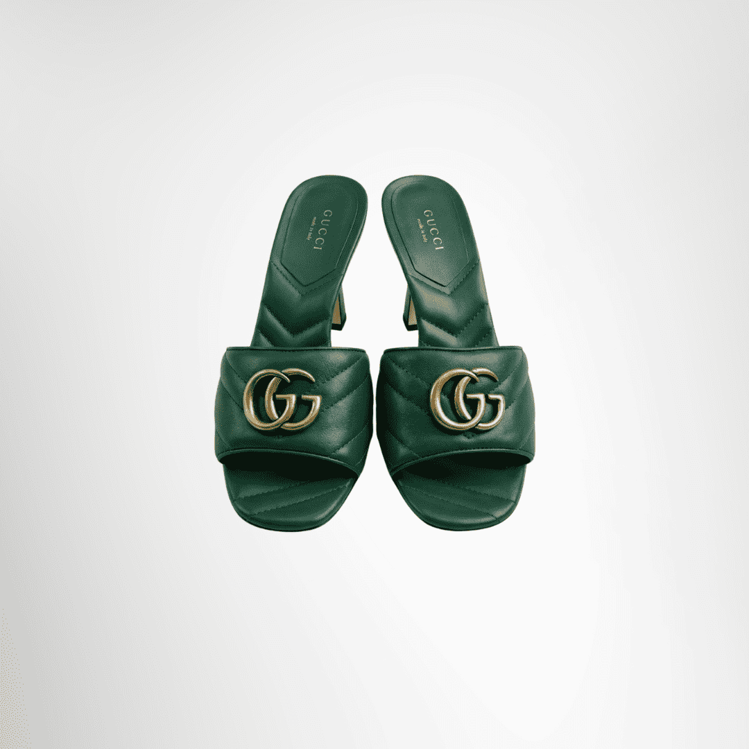 Gucci Preowned Luxury Sandals Double GG Marmont Sandals Front View