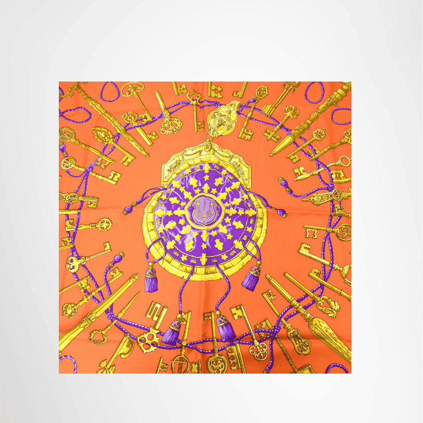 Hermès Les Clés 90 Silk Scarf