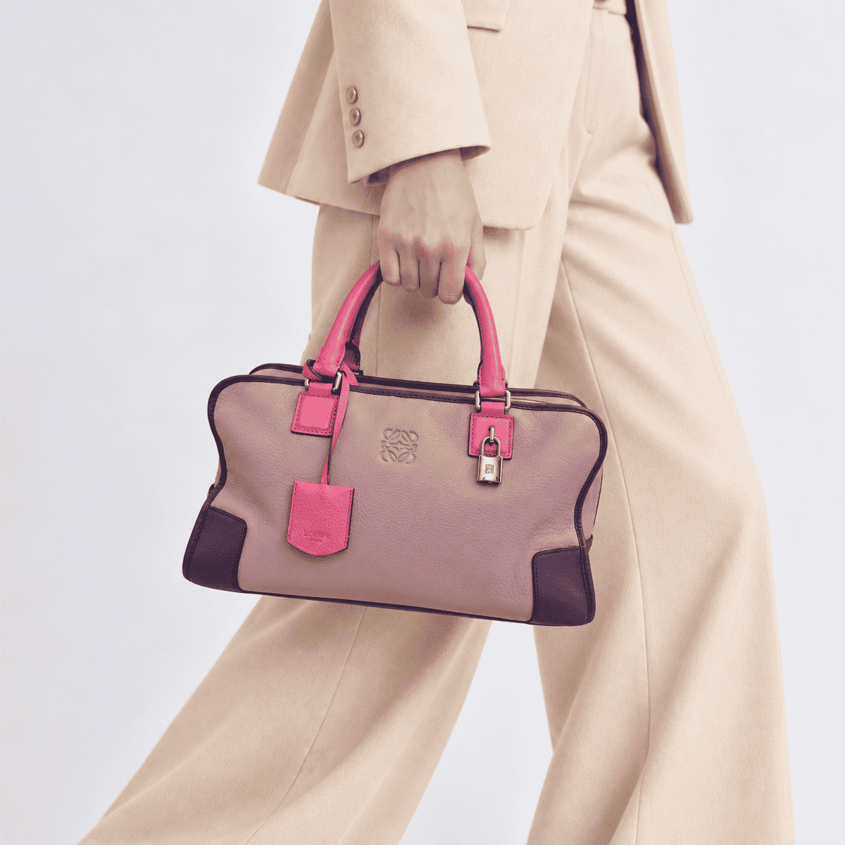 Loewe Amazona 36 Tri-Color Handbag - Pink and Purple