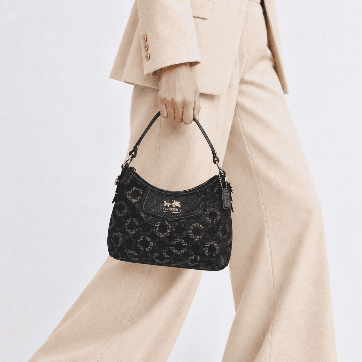 Coach Optic Signature Shoulder Bag – Black
