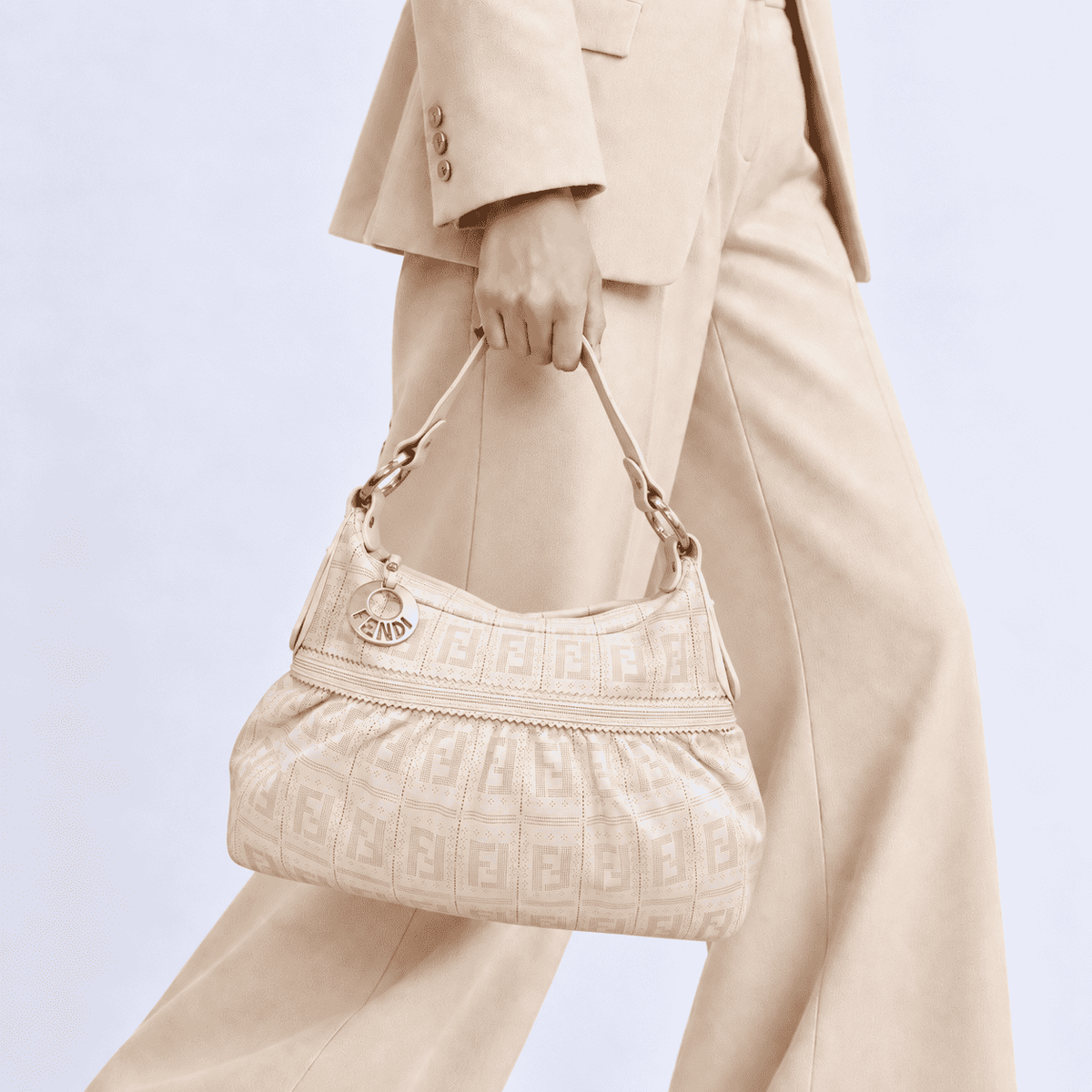 Fendi Zucca Monogram Chef Bag - White