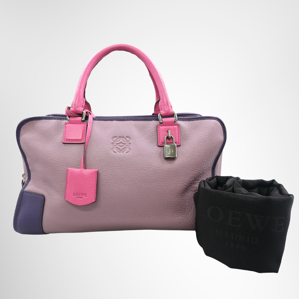 Loewe Amazona 36 Tri-Color Handbag - Pink and Purple