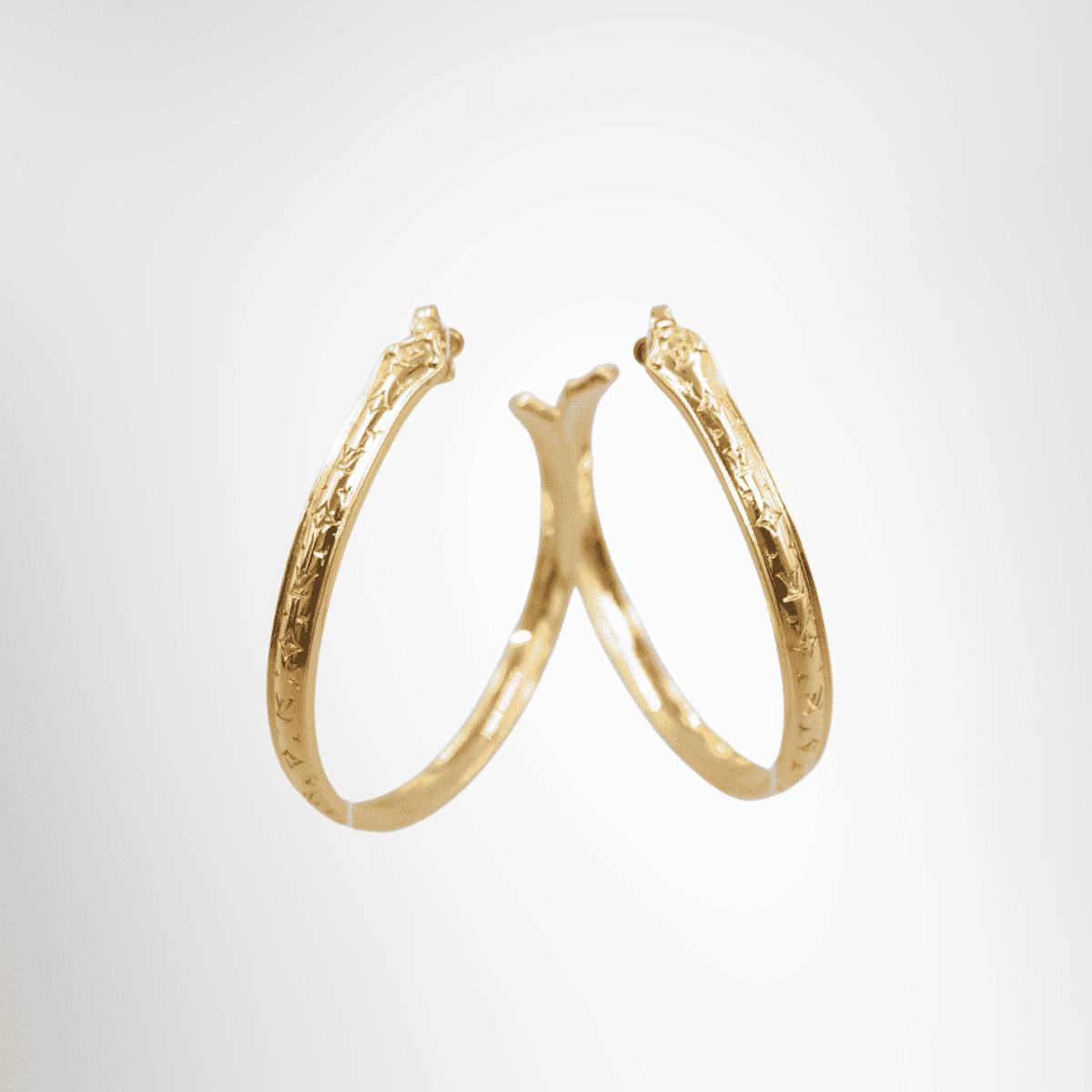 Louis Vuitton Gold-Tone Monogram Hoop Earrings