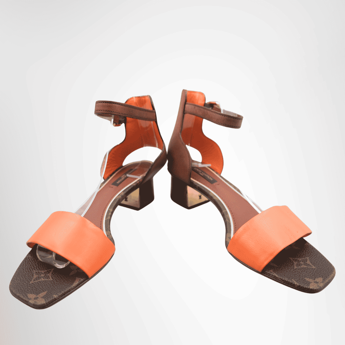 Louis Vuitton Monogram Leather Block-Heel Sandals