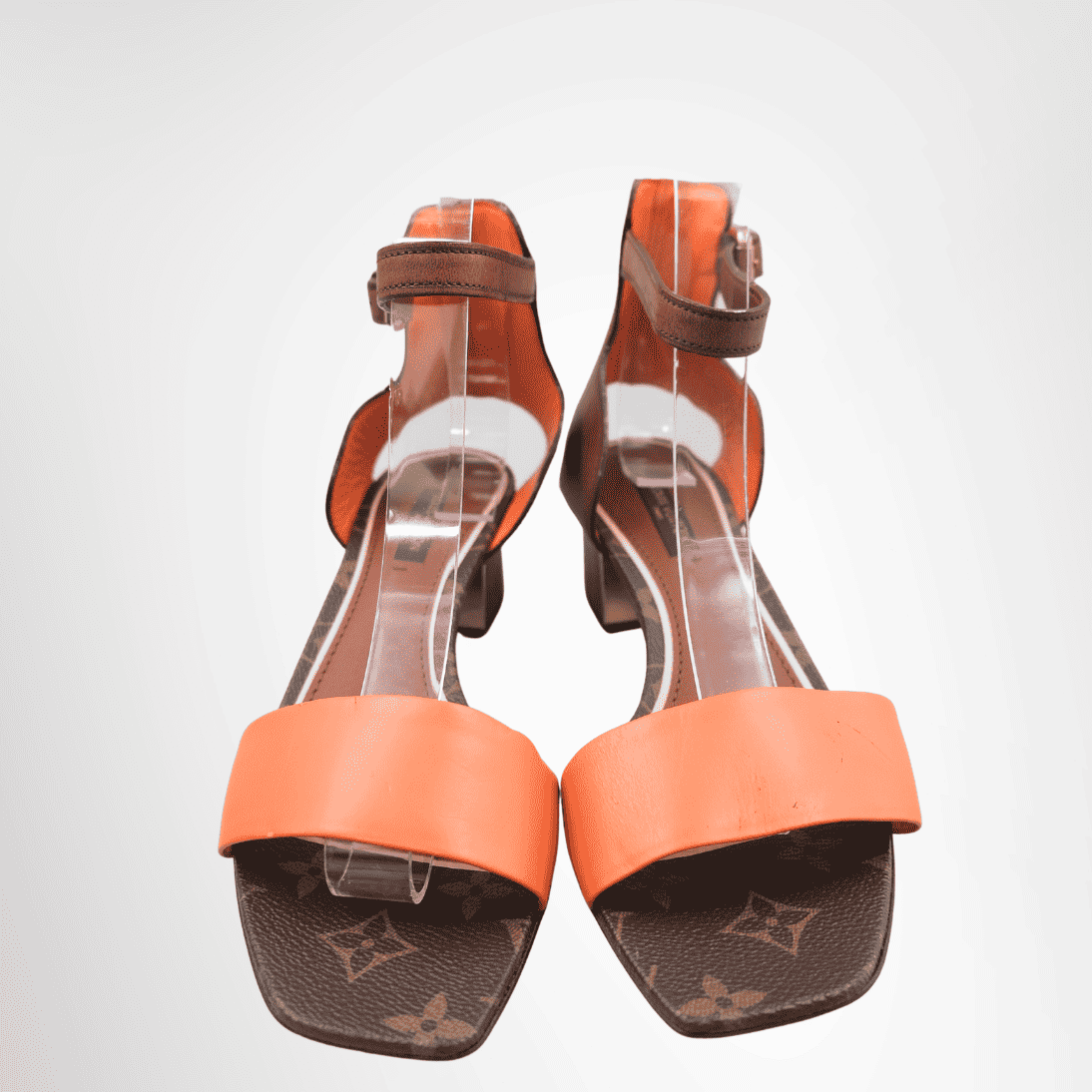 Louis Vuitton Monogram Leather Block-Heel Sandals