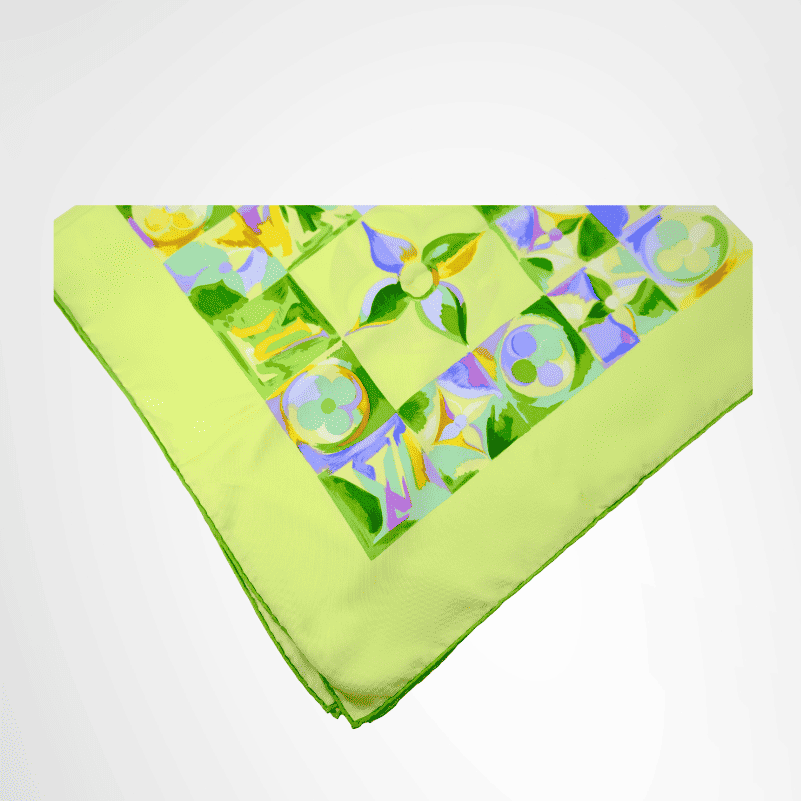 Louis Vuitton Colorful Geometric & Abstract Watercolor Silk Scarf