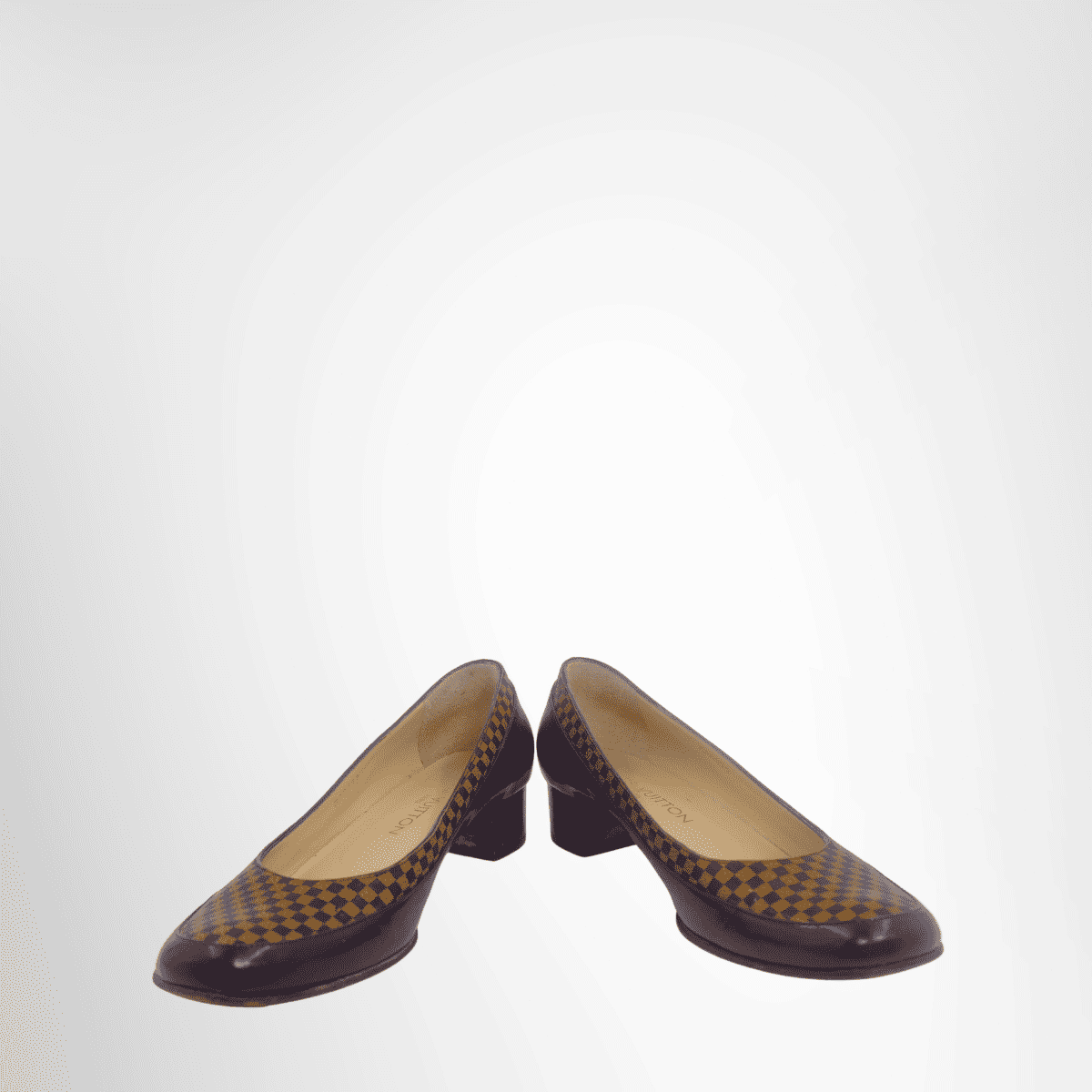 Louis Vuitton Preowned Damier Leather Pumps Shoes Front View - Antonio & Co.