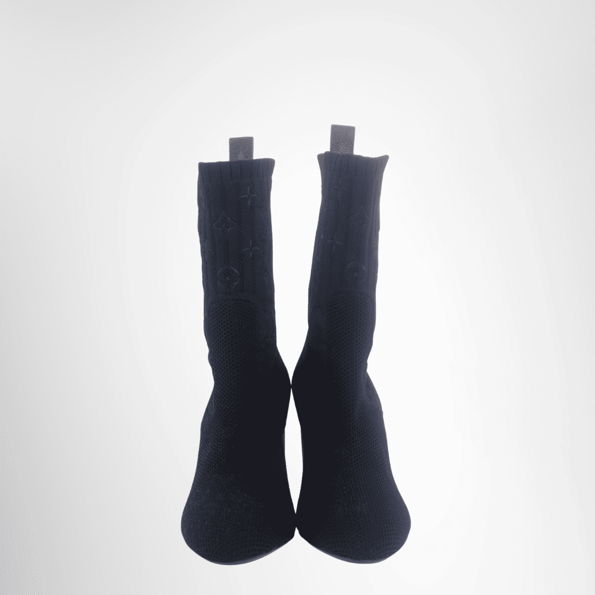 Louis Vuitton Preowned Luxury Monogram Stretch Fabric Silhouette Ankle Boot Front Page - Antonio & Co.