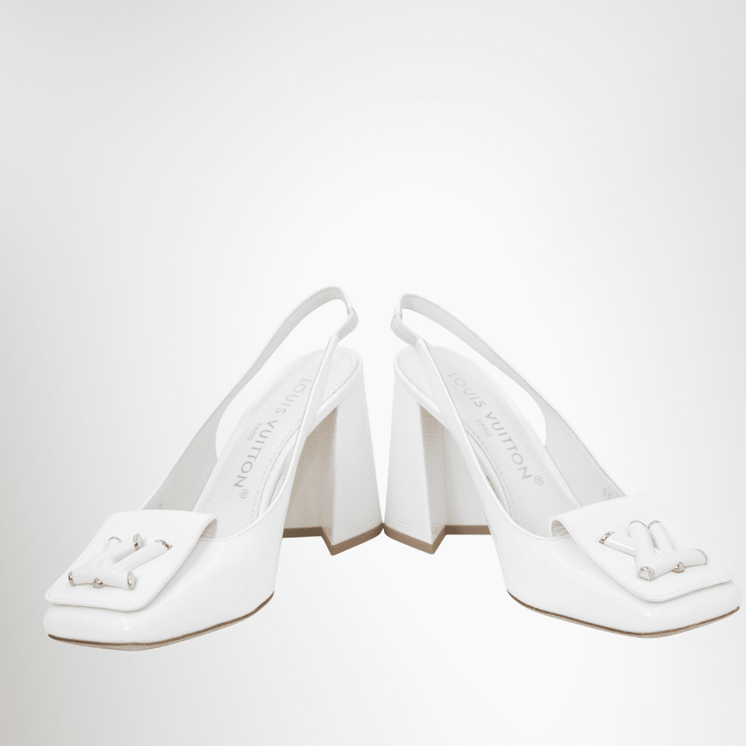 Louis Vuitton Slingback Pumps Size 36 – Pre-Owned Luxury Shoes – Antonio & Co – Side View