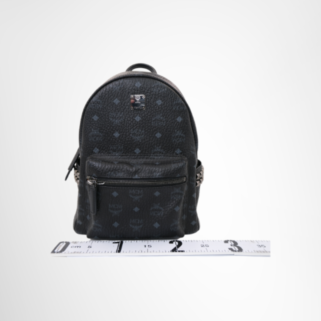 MCM Preowned Luxury Stark Side Studs Backpack Front View