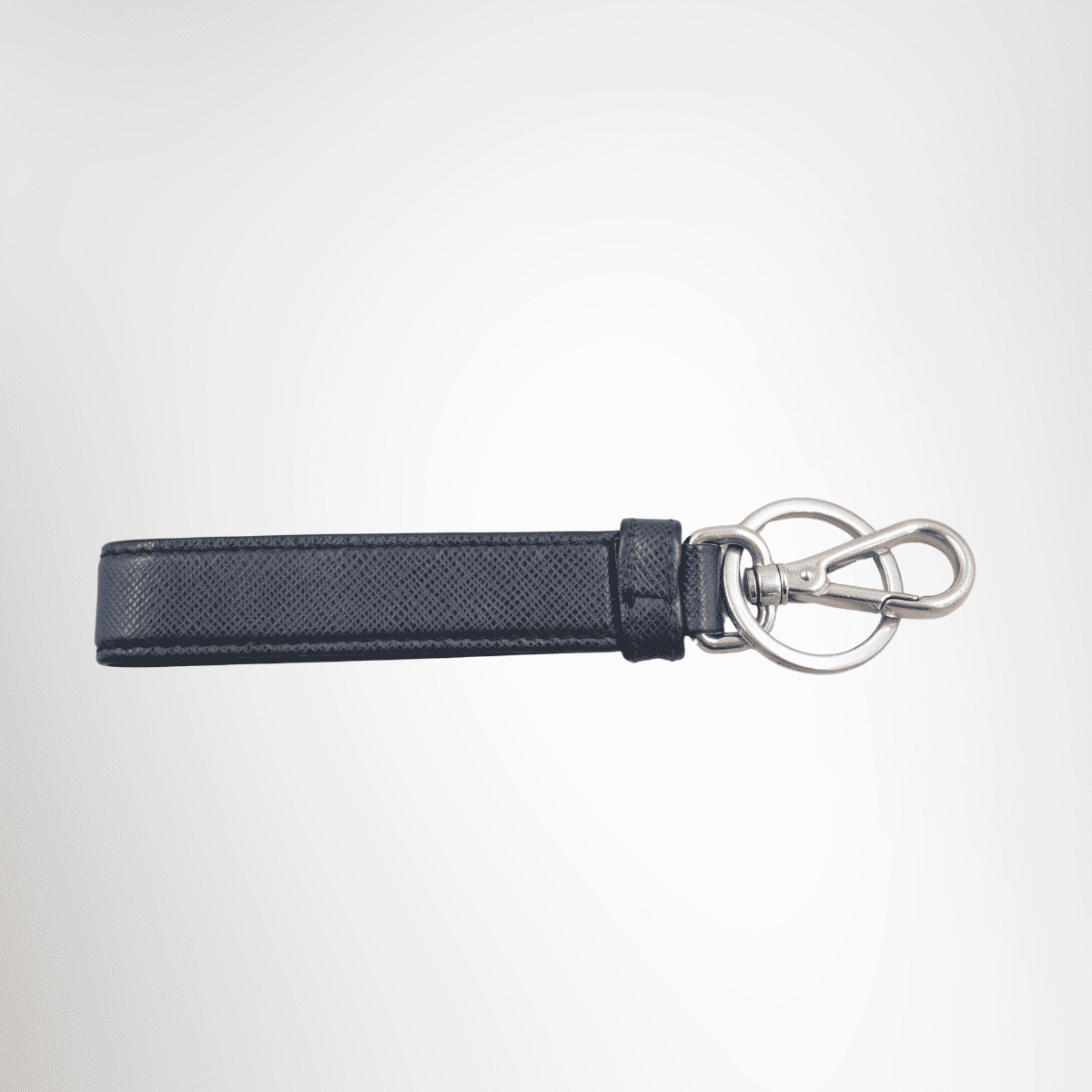 Prada Leather Keychain in Dark Blue