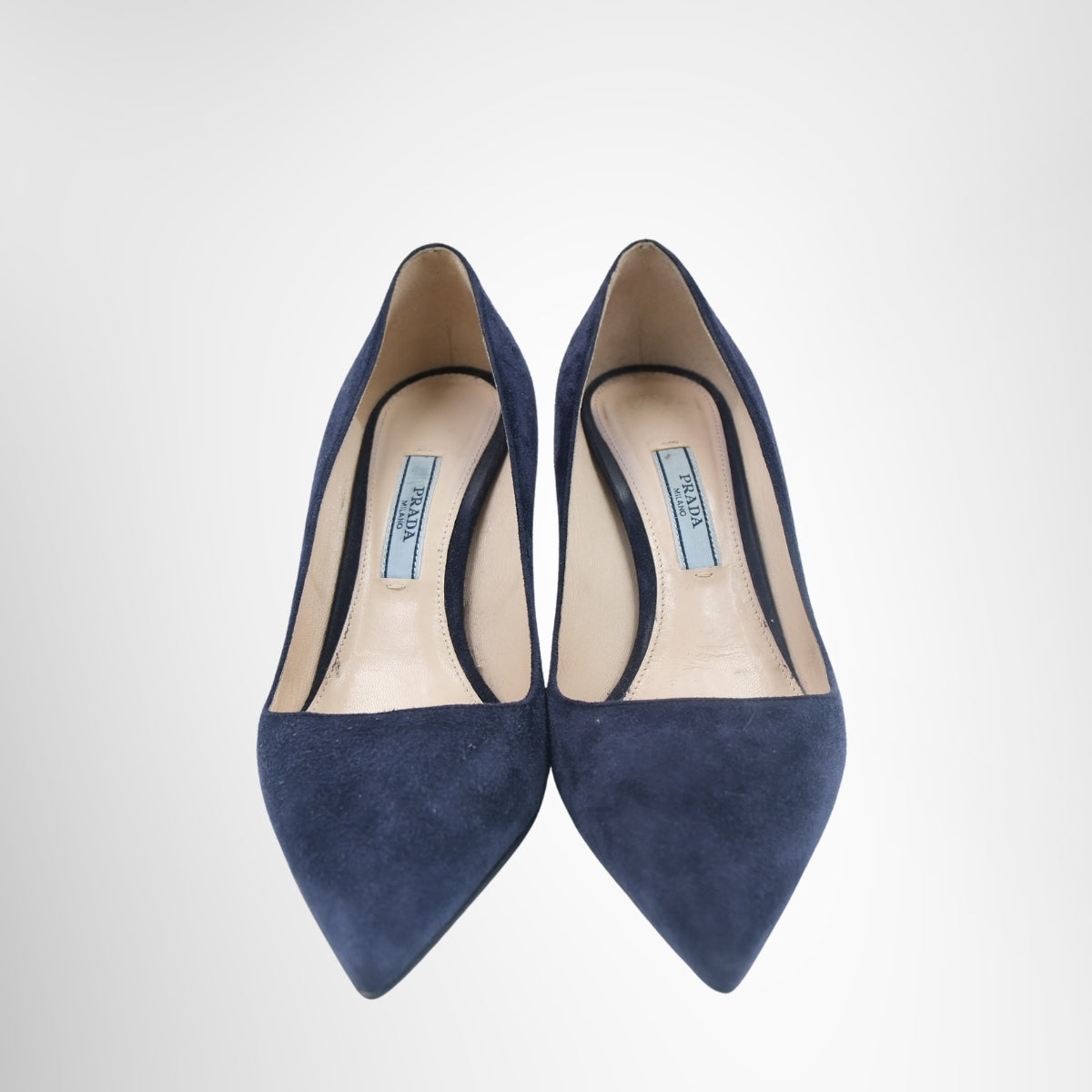 Prada Suede Pointy Toe Pumps – Pre-Owned Luxury Brand Shoes – Antonio & Co Front Page