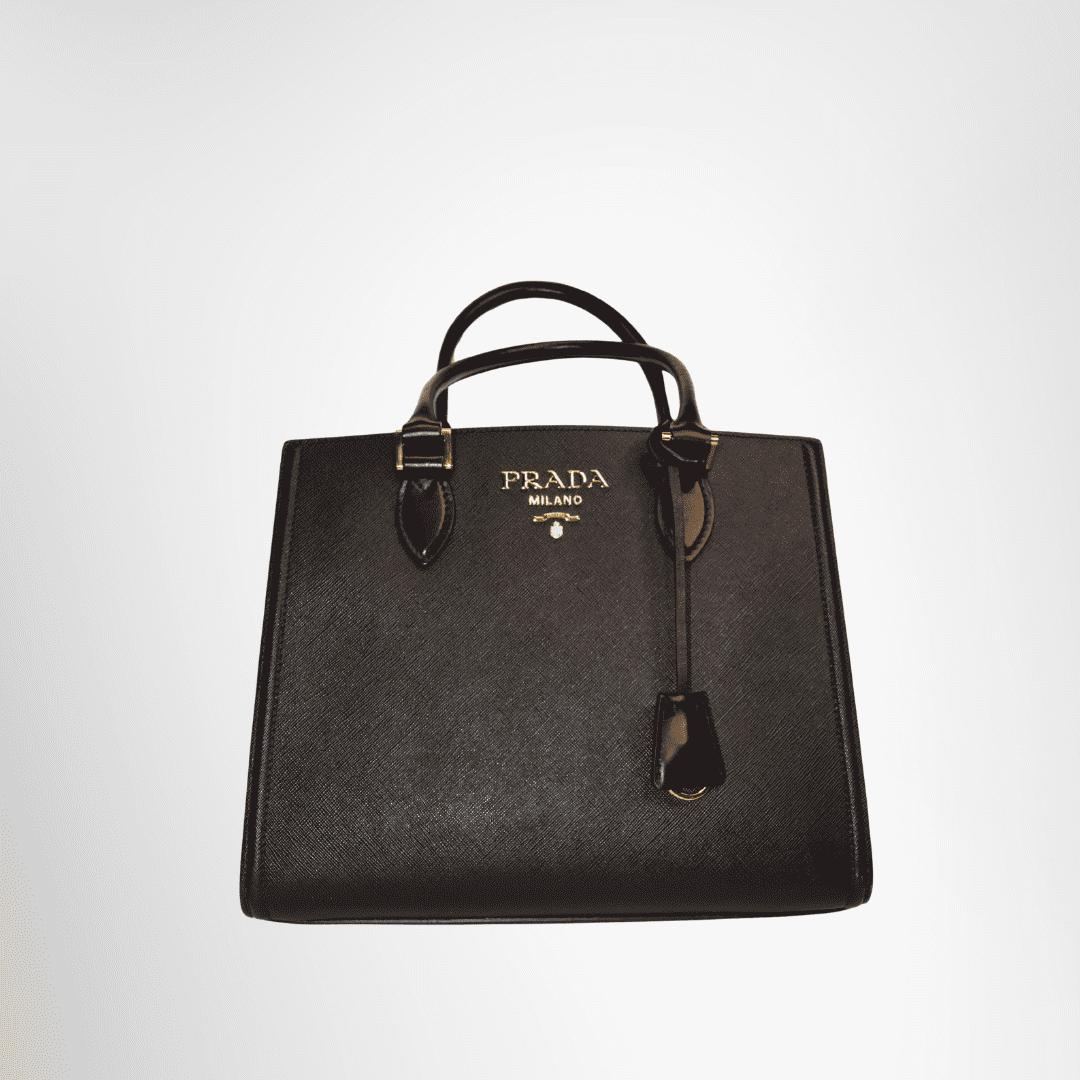 Prada Preowned Luxury Bag Safiano Tote Front View
