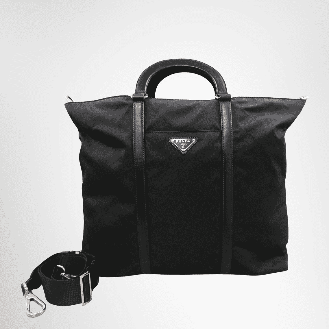 Prada Nylon 2-Way Shoulder Tote Bag – Black