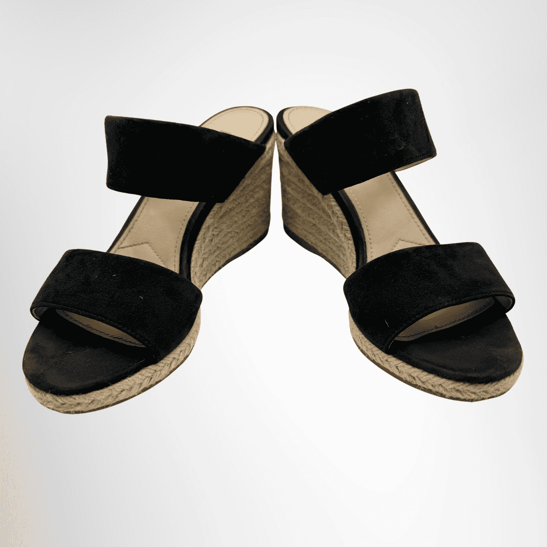 Prada Preowned Luxury Sandal Siera Espadrille Wedge Slide Sandal Front View 2