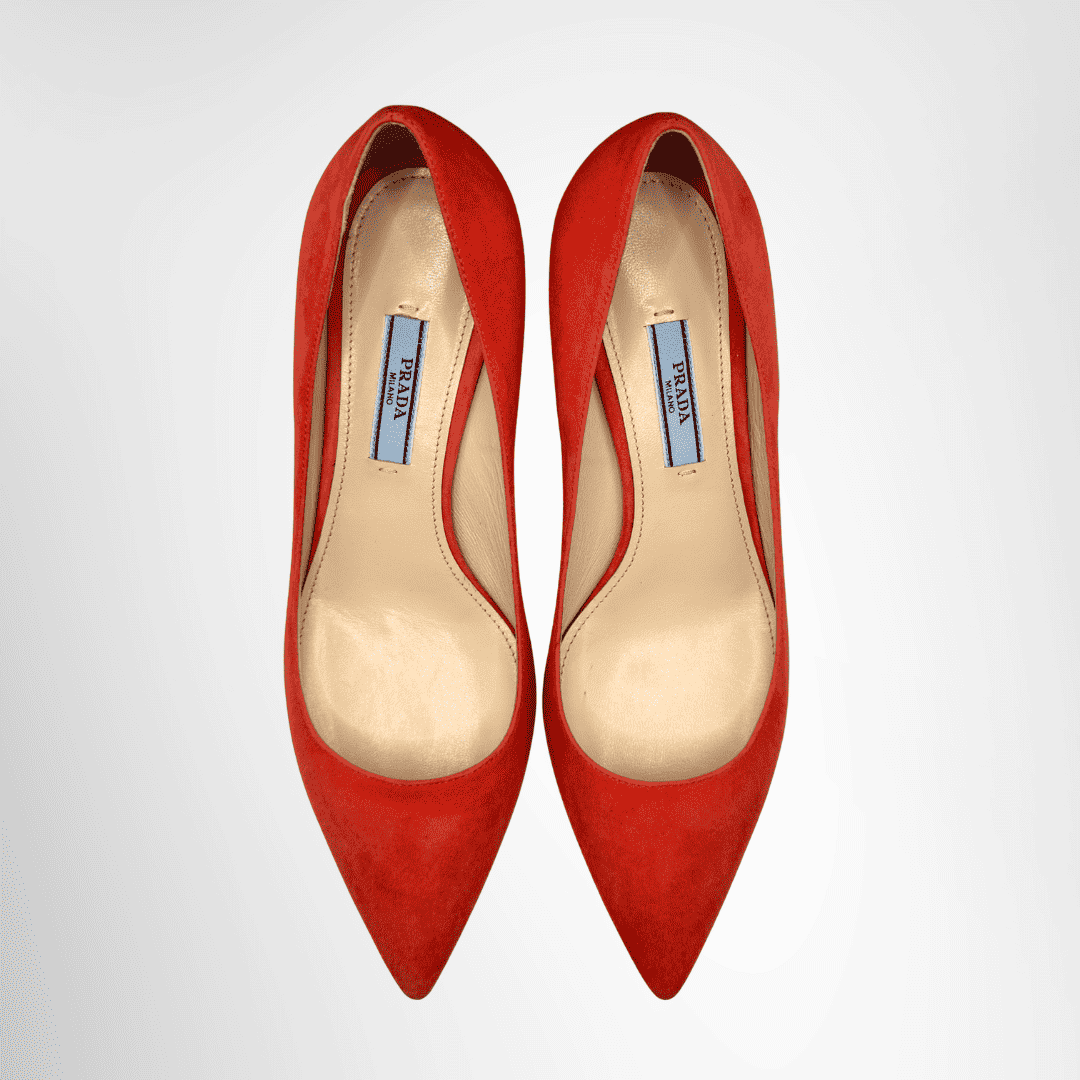 Prada Preowned Luxury Shoes Suede Pointed-Toe Pump Top View