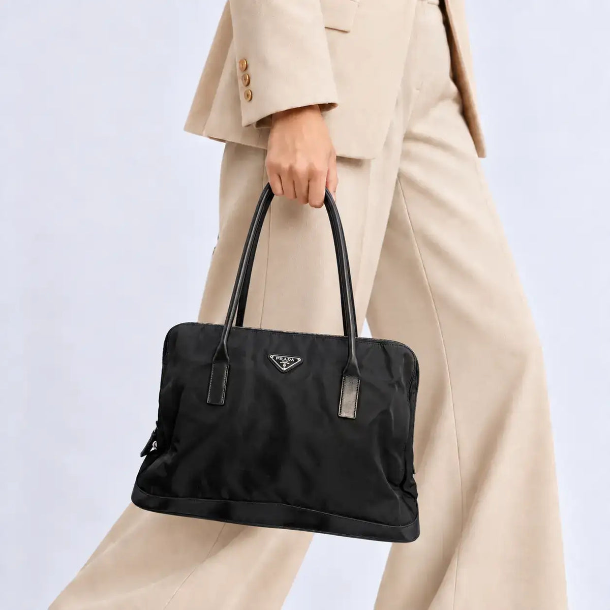 Prada Tessuto Nylon Shoulder Bag – Black