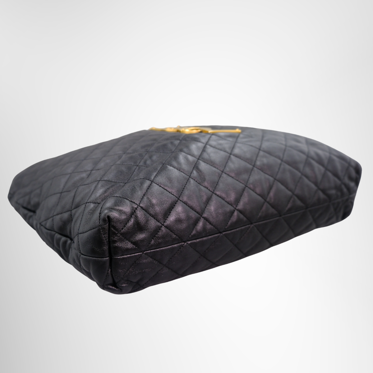 Saint Laurent Agal Quilted Leather Tote Bag – Black