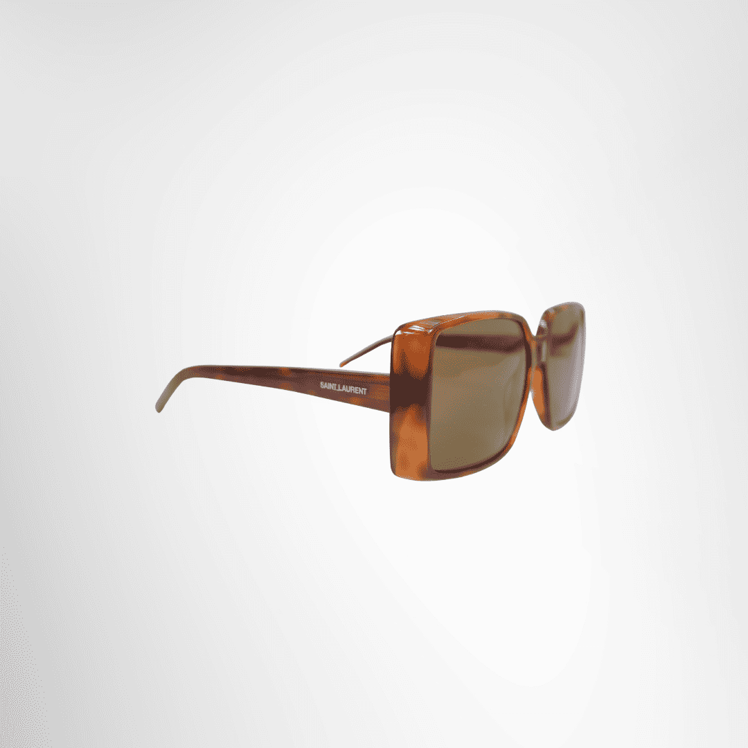 Saint Laurent Preowned Luxury SL451 Havana Acetate Frame Sunglasses Front And Side View