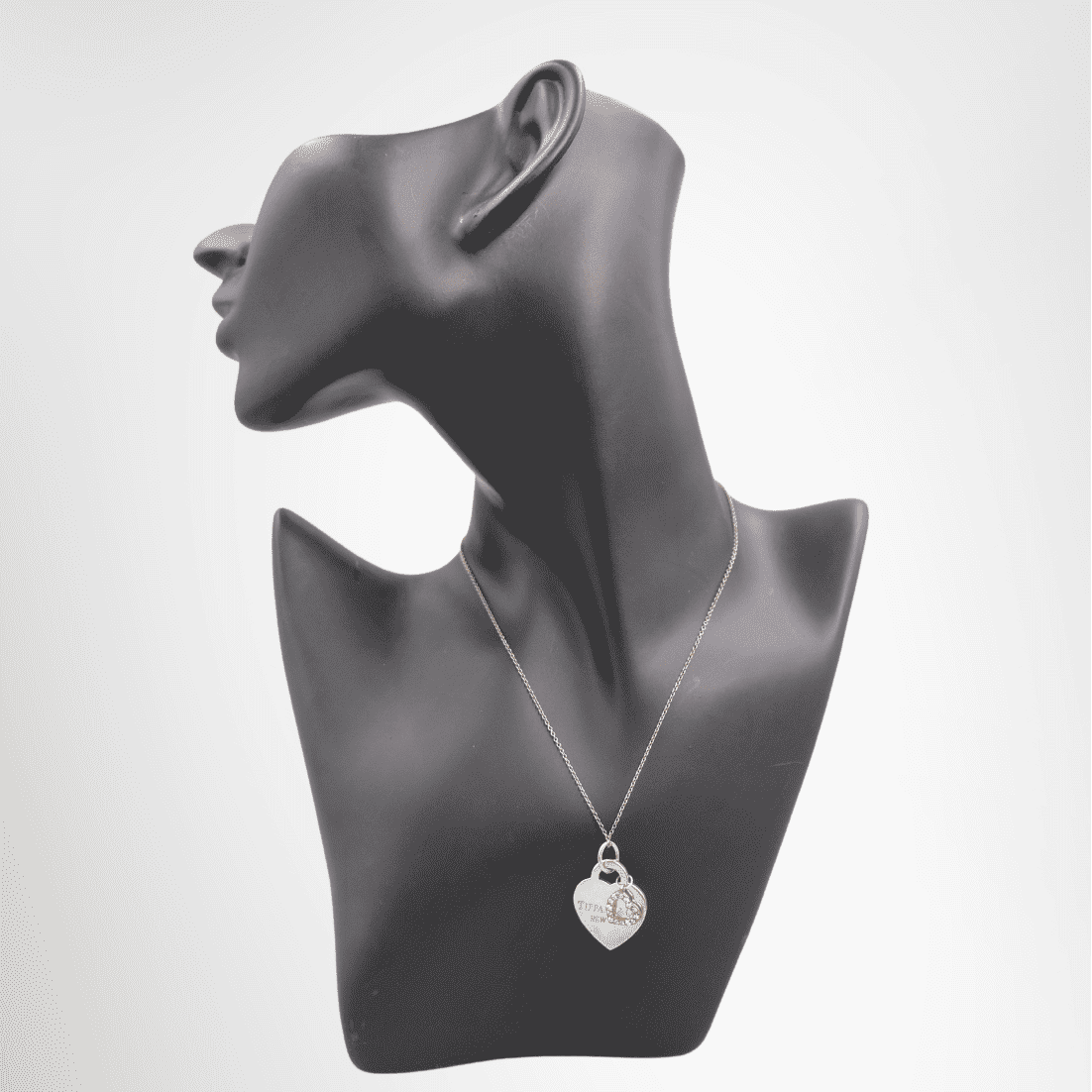 Tiffany & Co. Diamond Heart Tag Pendant Necklace