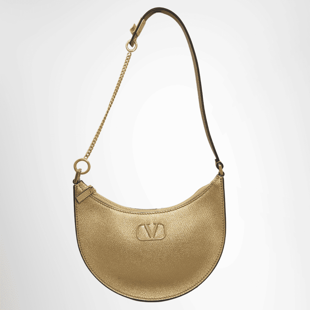 Valentino Garavani V Logo Signature Mini Hobo Bag – Gold