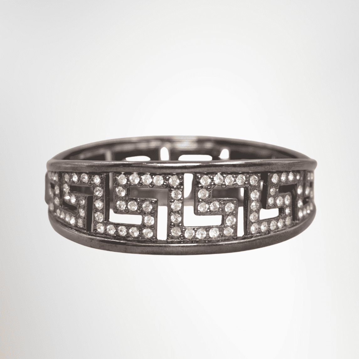 Versace Hinged Bangle Bracelet in Dark Metal