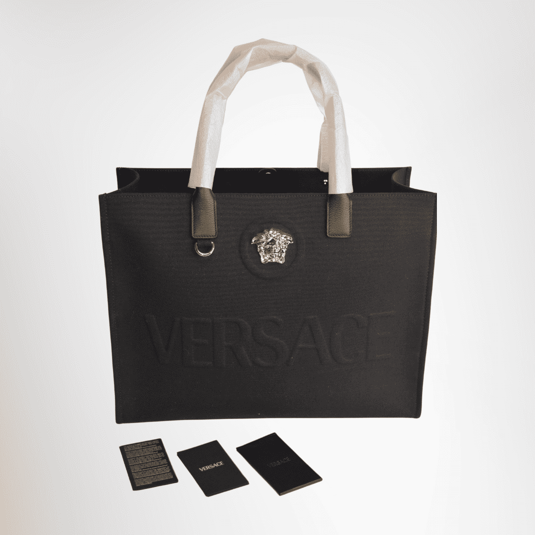 Versace Preowned Luxury Bag La Medusa Tote Front View 2