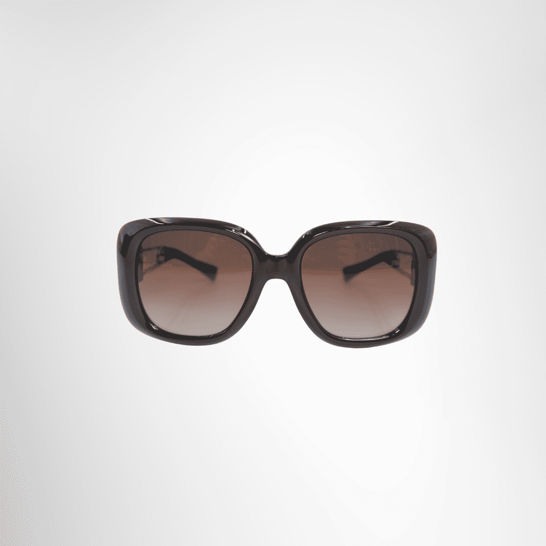 Versace Preowned Luxury Sunglasses VE4411 Black Frame in Brown Lenses Front View