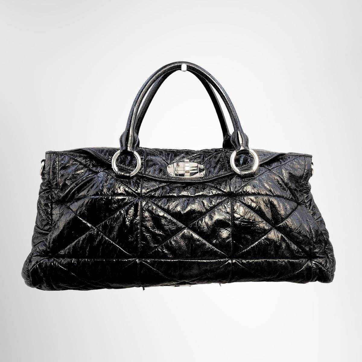 Miu Miu Vintage 2-Way Quilted Patent Leather Bag – Black