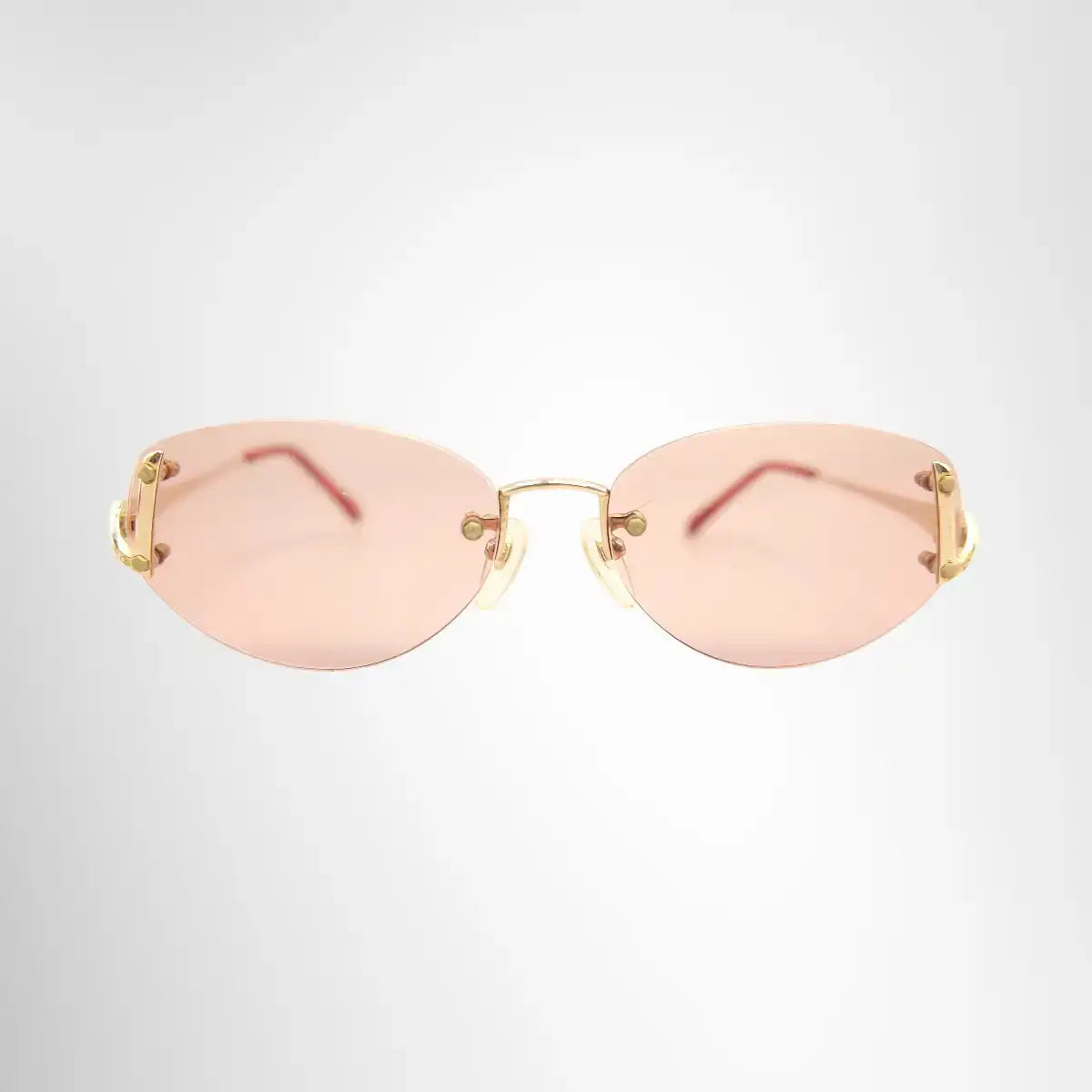 Valentino Vintage Rimless Sunglasses – Pink / Gold-Tone