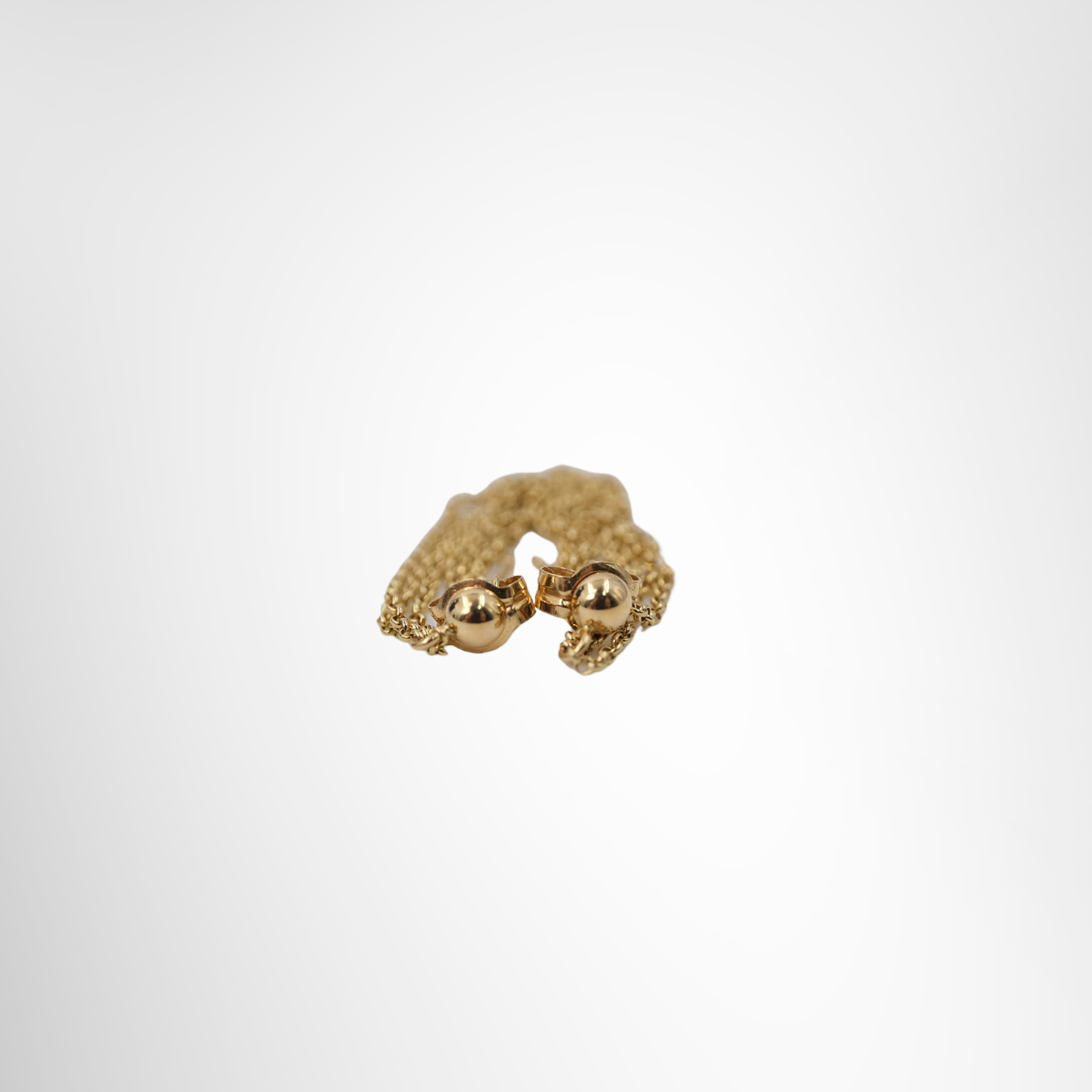 18K Gold Chain Earrings – Pre-Owned Luxury Accessories – Antonio & Co Wide View