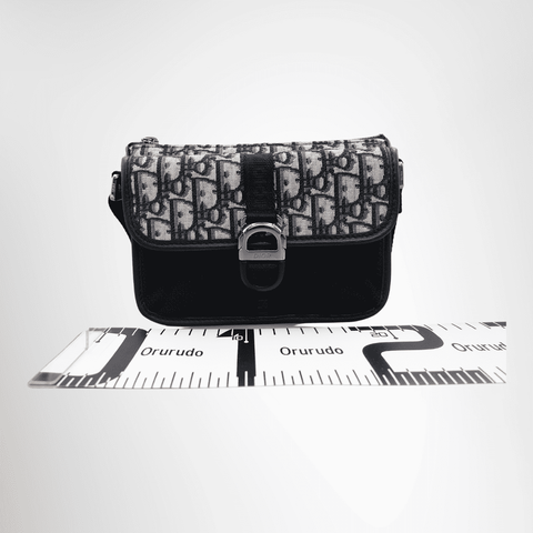 Dior Oblique Jacquard Canvas Shoulder Bag – Black