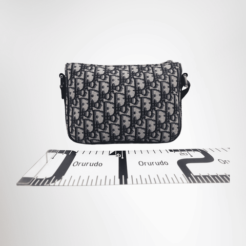 Dior Oblique Jacquard Canvas Shoulder Bag – Black