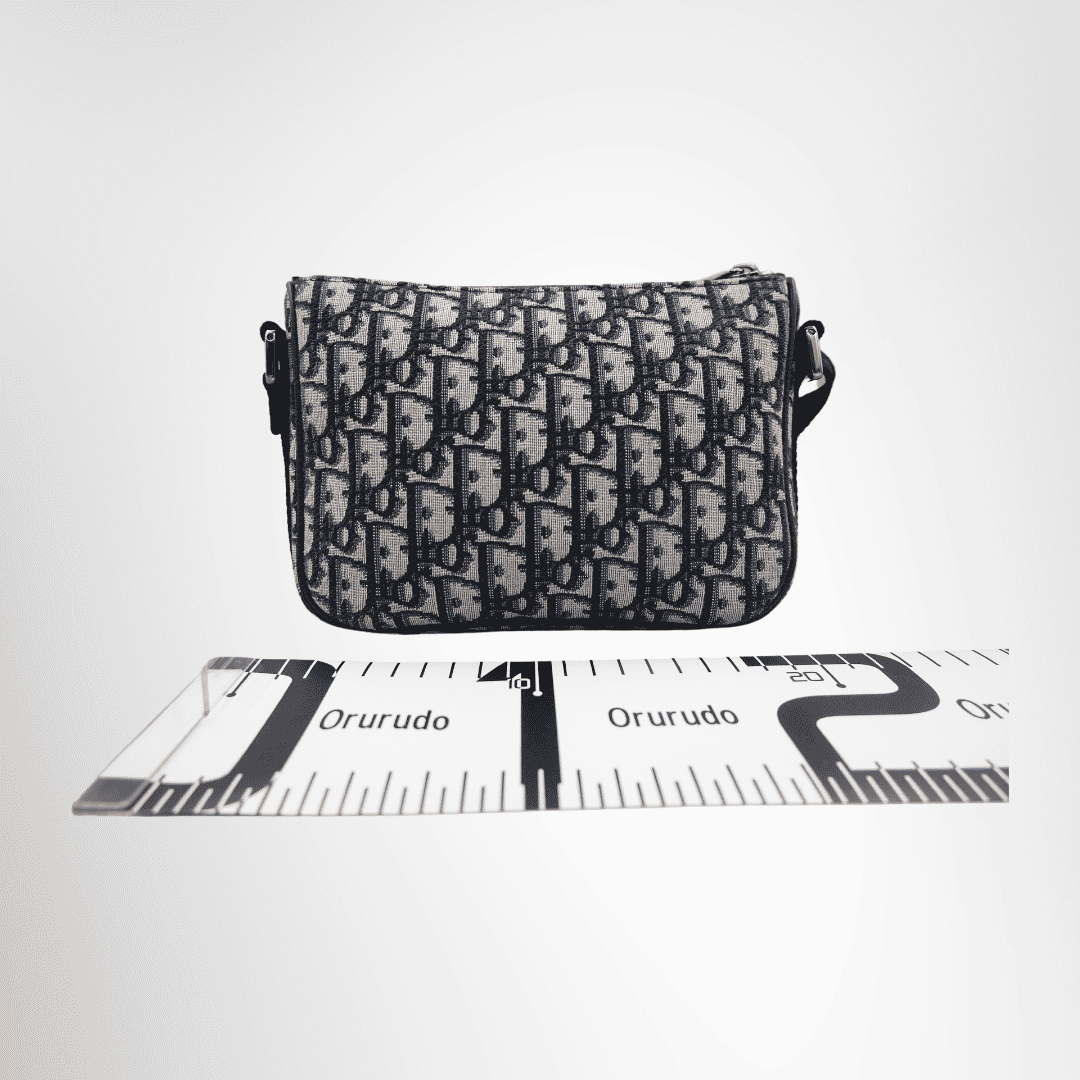 Dior Oblique Jacquard Canvas Shoulder Bag – Black