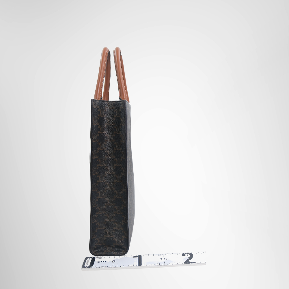 Vertical Cabas Tote Bag in Triomphe Coated Canvas