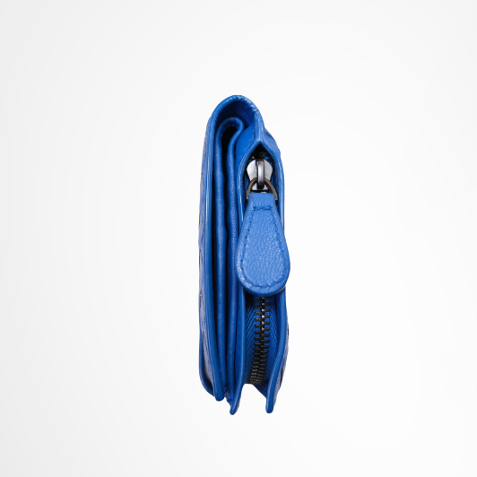 Intrecciato Blue Woven Leather Bifold Wallet