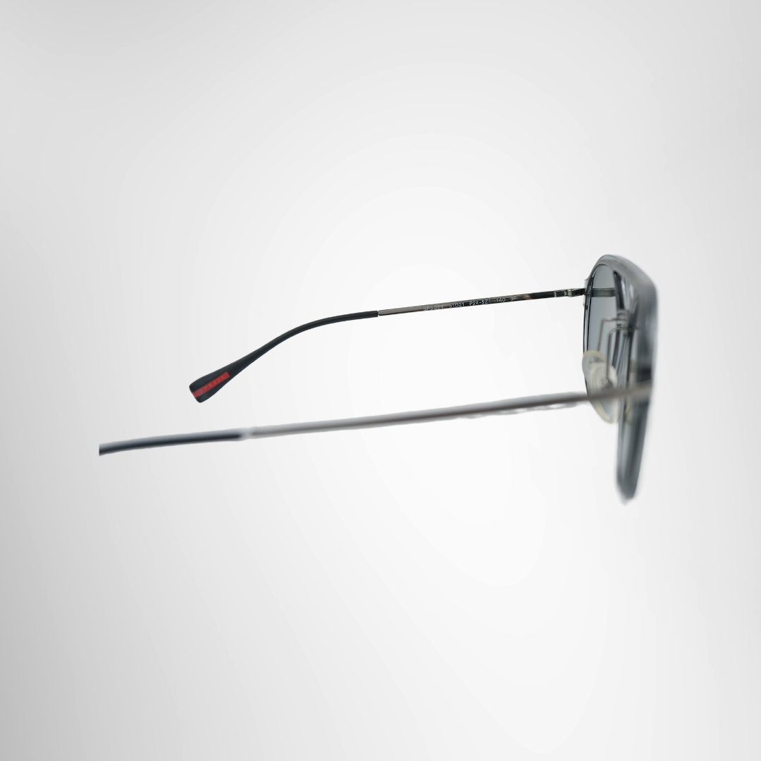 Prada Black Aviator-Style Sunglasses – Dark Gray Lenses