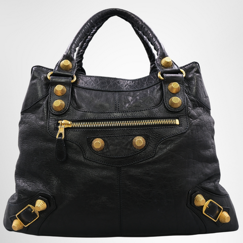 Balenciaga Giant 21 Gold City Bag - Black