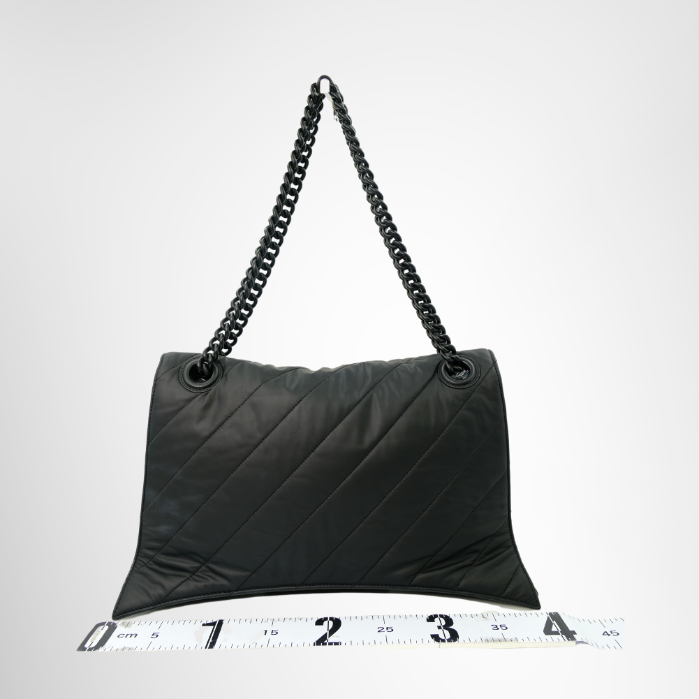 Balenciaga Black Quilted Leather Crush Chain Bag – Pre-Owned Luxury Brand Bags – Antonio & Co Back View