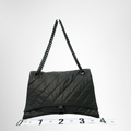 Balenciaga Black Quilted Leather Crush Chain Bag – Pre-Owned Luxury Brand Bags – Antonio & Co Front View 