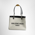Balenciaga Preowned Luxury Bag Duty Free Medium Canvas Tote Bag Front View