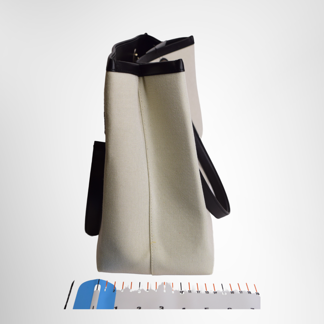 Balenciaga Preowned Luxury Bag Duty Free Medium Canvas Tote Bag Side View
