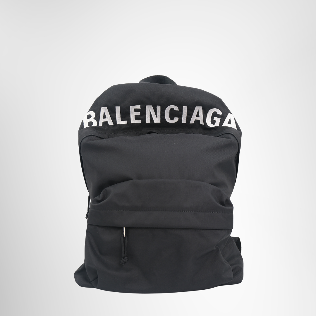 Balenciaga Preowned Luxury Bag Logo Embroidered Canvas BackPack Front View