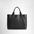 Balenciaga Preowned Luxury Bag Navy Cabas Perforated Leather Tote Bag Front View