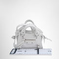 Balenciaga Preowned Luxury Bag Neo Classic Super Nano Handbag in White Crocodile Embossed Leather Front View 2
