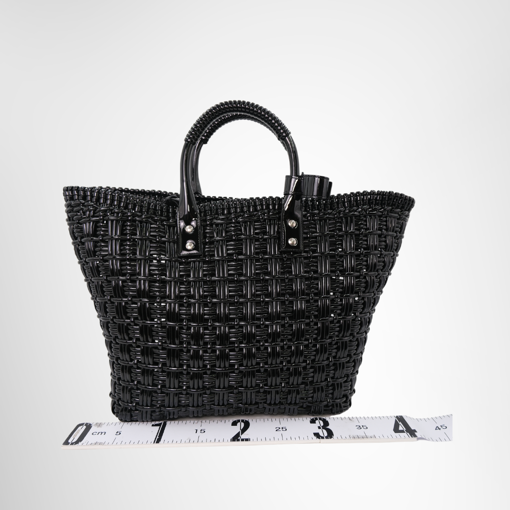 Balenciaga Preowned Luxury Black Bistro S Basket Bag Back View - Antonio & Co.