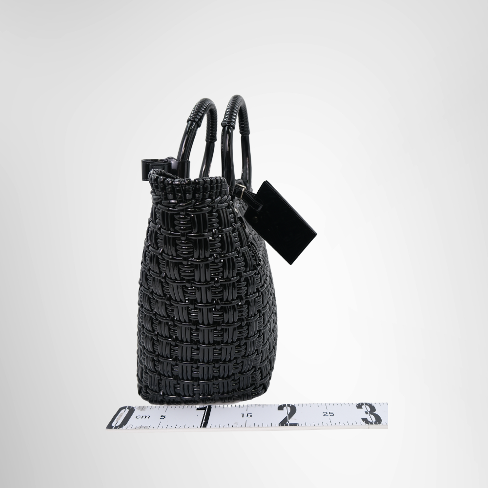 Balenciaga Preowned Luxury Black Bistro S Basket Bag Side View - Antonio & Co.